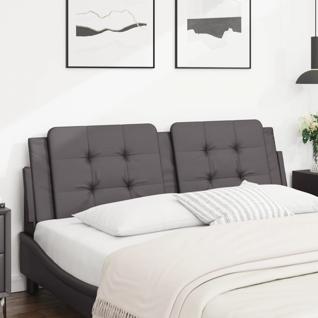 vidaXL Pernă pentru tăblie pat, Zadar, gri, 160 cm, piele artificială