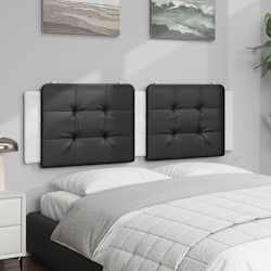vidaXL Almofad&atilde;o de cabeceira Zadar 160 cm couro artificial preto e branco
