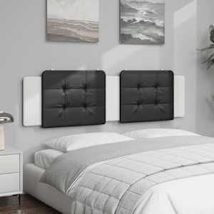 vidaXL Coussin de t&ecirc;te de lit Zadar noir et blanc 180 cm similicuir