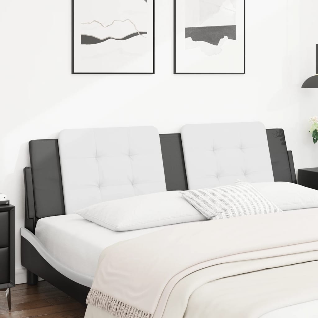 vidaXL Pernă pentru tăblie pat, Zadar, alb și negru, 183cm, piele artificială