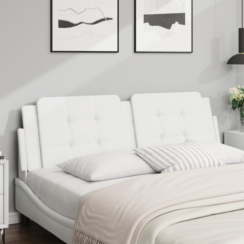 vidaXL Pernă pentru tăblie pat, Zadar, alb, 152 cm, piele artificială