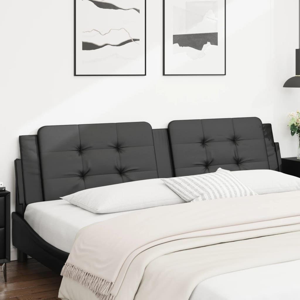 vidaXL Pernă pentru tăblie pat, negru, 193 cm, piele artificială