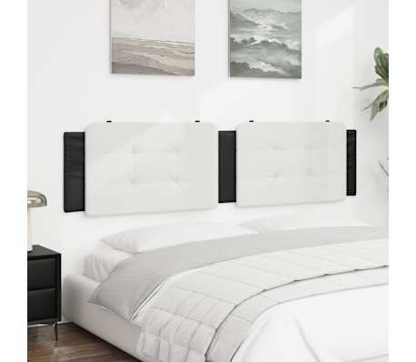 vidaXL Headboard Cushion "Zadar" White and Black 193 cm Faux Leather
