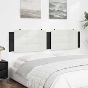 vidaXL Headboard Cushion "Zadar" White and Black 193 cm Faux Leather