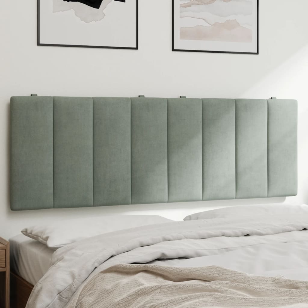 vidaXL Pernă tăblie de pat, Hanko, gri deschis, 137 cm, catifea