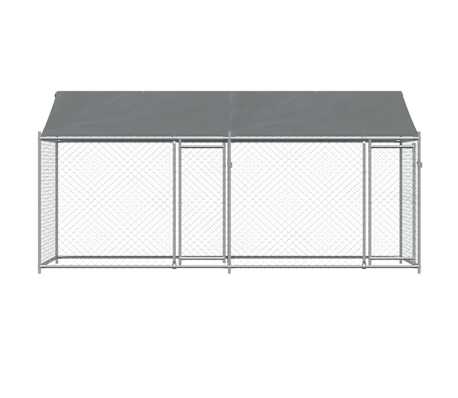 vidaXL Hondenhok met dak 110x103x109 cm gegalvaniseerd staal antraciet