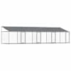 vidaXL koeraaedik, katuse ja uksega, hall, 8x2x2 m, tsingitud teras