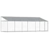 vidaXL koeraaedik, katuse ja uksega, hall, 6x2x2 m, tsingitud teras