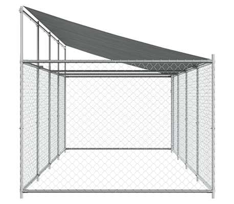 Hondenhok met ren 214x1069x181 cm staal antraciet kopen