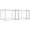 vidaXL koeraaedik, ustega, hall, 4 x 2 x 1,5 m, tsingitud teras