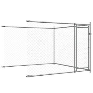 Klec pro psy s dvířky šedá 6 x 2 x 1,5 m pozinkovaná ocel - obrázek 8