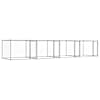 vidaXL koeraaedik, ustega, hall, 8 x 2 x 1,5 m, tsingitud teras