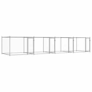 vidaXL koeraaedik, ustega, hall, 8 x 2 x 1,5 m, tsingitud teras
