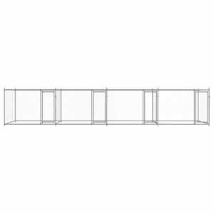 Klec pro psy s dvířky šedá 8 x 2 x 1,5 m pozinkovaná ocel - obrázek 4