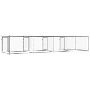 Klec pro psy s dvířky šedá 8 x 2 x 1,5 m pozinkovaná ocel - obrázek 6