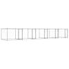 vidaXL koeraaedik, ustega, hall, 10 x 2 x 1,5 m, tsingitud teras