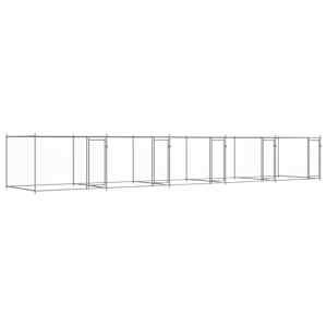 vidaXL koeraaedik, ustega, hall, 10 x 2 x 1,5 m, tsingitud teras