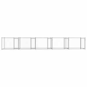 Klec pro psy s dvířky šedá 10 x 2 x 1,5 m pozinkovaná ocel - obrázek 4