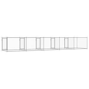 Klec pro psy s dvířky šedá 10 x 2 x 1,5 m pozinkovaná ocel - obrázek 6