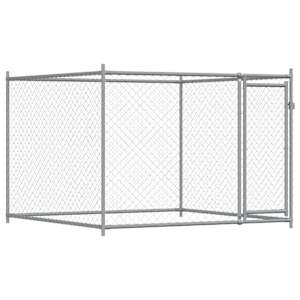 Klec pro psy s dvířky šedá 10 x 2 x 1,5 m pozinkovaná ocel - obrázek 7