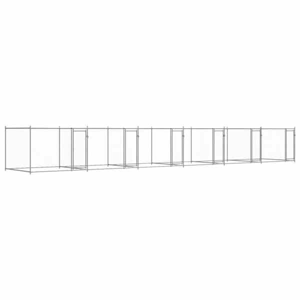 vidaXL koeraaedik, ustega, hall, 12x2x1,5 m, tsingitud teras