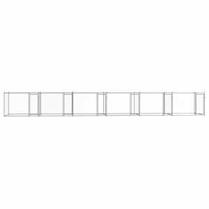Klec pro psy s dvířky šedá 12 x 2 x 1,5 m pozinkovaná ocel - obrázek 4