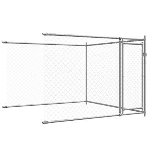 Klec pro psy s dvířky šedá 12 x 2 x 1,5 m pozinkovaná ocel - obrázek 8