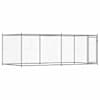 vidaXL koeraaedik, katuse ja uksega, hall, 4x2x1,5 m, tsingitud teras