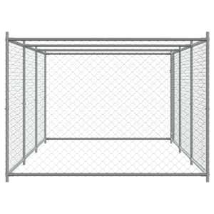 Klec pro psy s dvířky šedá 6 x 2 x 1,5 m pozinkovaná ocel - obrázek 5