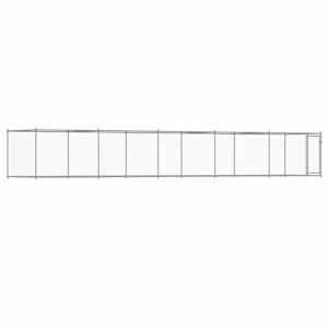 Klec pro psy s dvířky šedá 10 x 2 x 1,5 m pozinkovaná ocel - obrázek 2