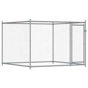 Klec pro psy s dvířky šedá 10 x 2 x 1,5 m pozinkovaná ocel - obrázek 7