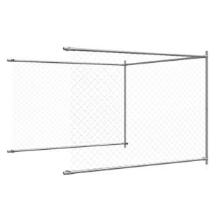 Klec pro psy s dvířky šedá 10 x 2 x 1,5 m pozinkovaná ocel - obrázek 8