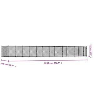 Klec pro psy s dvířky šedá 12 x 2 x 1,5 m pozinkovaná ocel - obrázek 9
