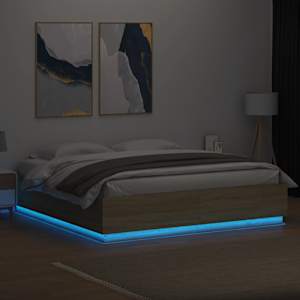 Rám postele s LED osvětlením dub sonoma 200 x 200 cm kompozit - obrázek 4