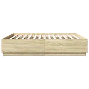 Rám postele s LED osvětlením dub sonoma 200 x 200 cm kompozit - obrázek 7