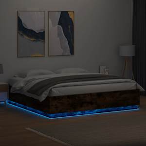 Rám postele s LED osvětlením kouřový dub 200 x 200 cm kompozit - obrázek 4