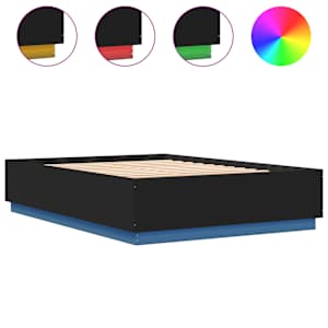 Rám postele s LED osvětlením černý 160x200 cm kompozitní dřevo - obrázek 2