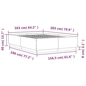Rám postele s LED osvětlením černý 160x200 cm kompozitní dřevo - obrázek 14