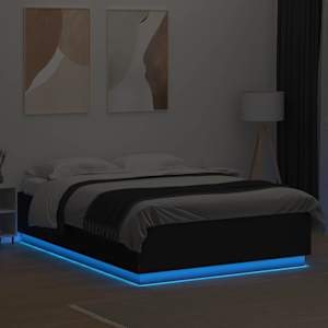 Rám postele s LED osvětlením černý 160x200 cm kompozitní dřevo - obrázek 4
