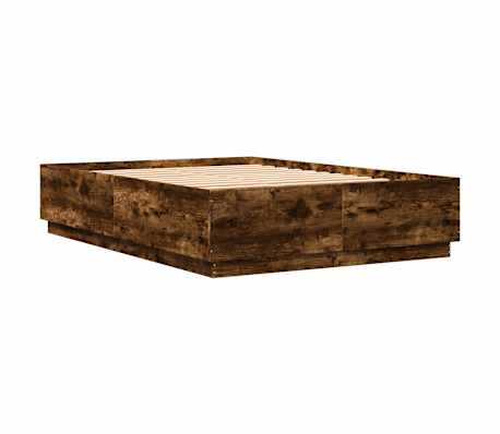 vidaXL Bettgestell mit LED R&auml;uchereiche 160x200 cm Holzwerkstoff