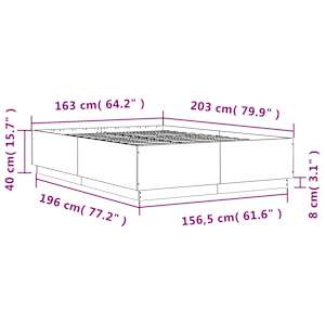 Rám postele s LED osvětlením šedý sonoma 160 x 200 cm kompozit - obrázek 14