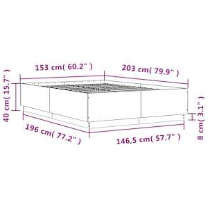 Rám postele s LED osvětlením bílý 150 x 200 cm kompozitní dřevo - obrázek 14