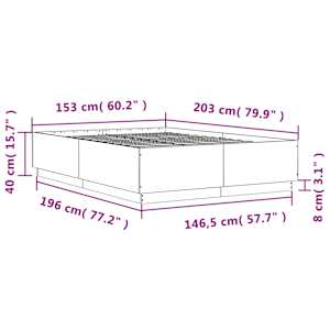 Rám postele s LED bez matrace černý 150x200 cm - obrázek 13