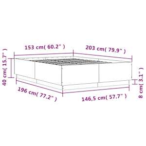 Rám postele s LED osvětlením kouřový dub 150 x 200 cm kompozit - obrázek 14