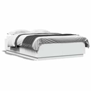 Rám postele s LED osvětlením bílý 140 x 200 cm kompozitní dřevo - obrázek 5