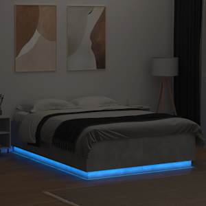 Rám postele s LED osvětlením betonově šedý 140x200 cm kompozit - obrázek 4