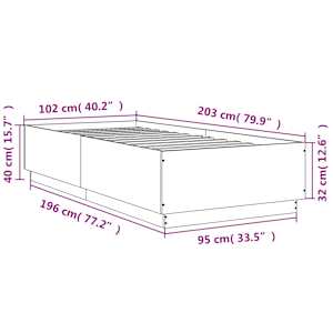 Rám postele s LED osvětlením bílý 100 x 200 cm kompozitní dřevo - obrázek 14