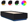 vidaXL voodiraam LED-tuledega, must, 100x200 cm, tehispuit