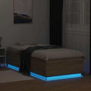 Rám postele s LED osvětlením dub sonoma 100 x 200 cm kompozit - obrázek 4