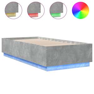 Rám postele s LED osvětlením betonově šedý 100x200 cm kompozit - obrázek 2
